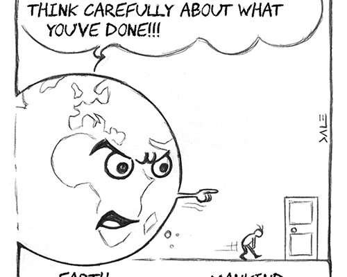 Earth sends mankind to its room