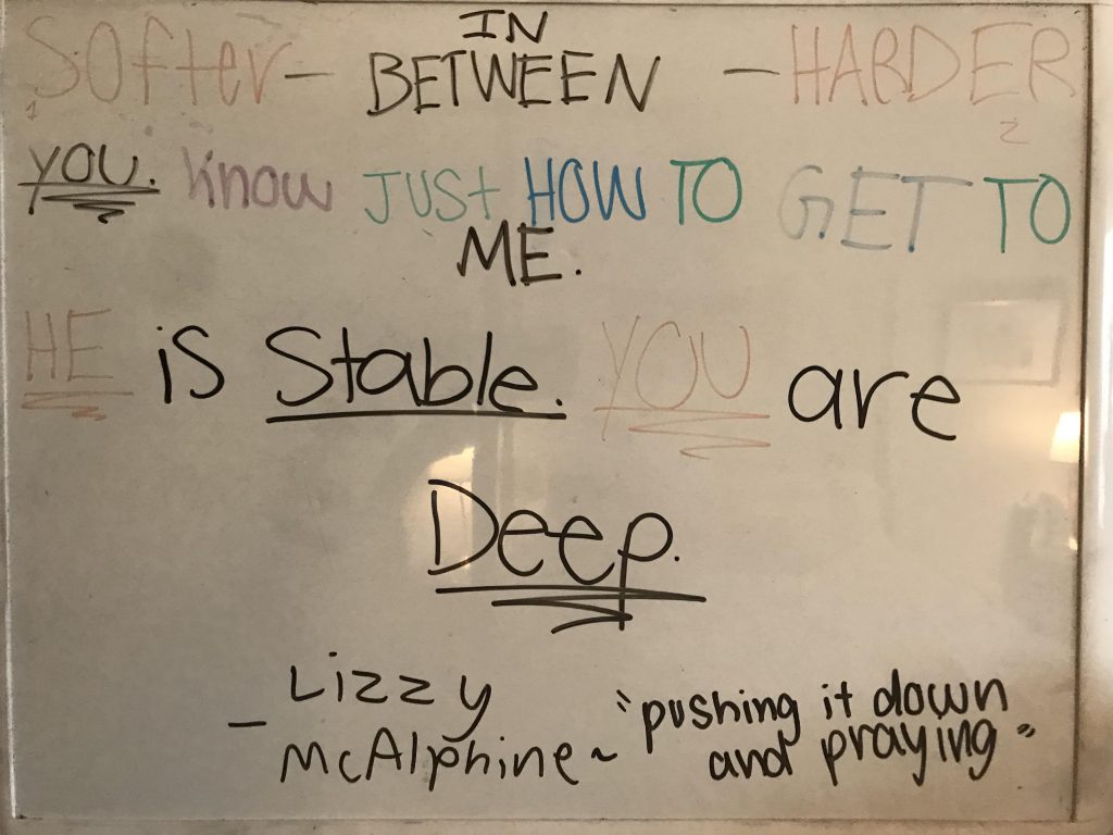 pushing it  down and praying